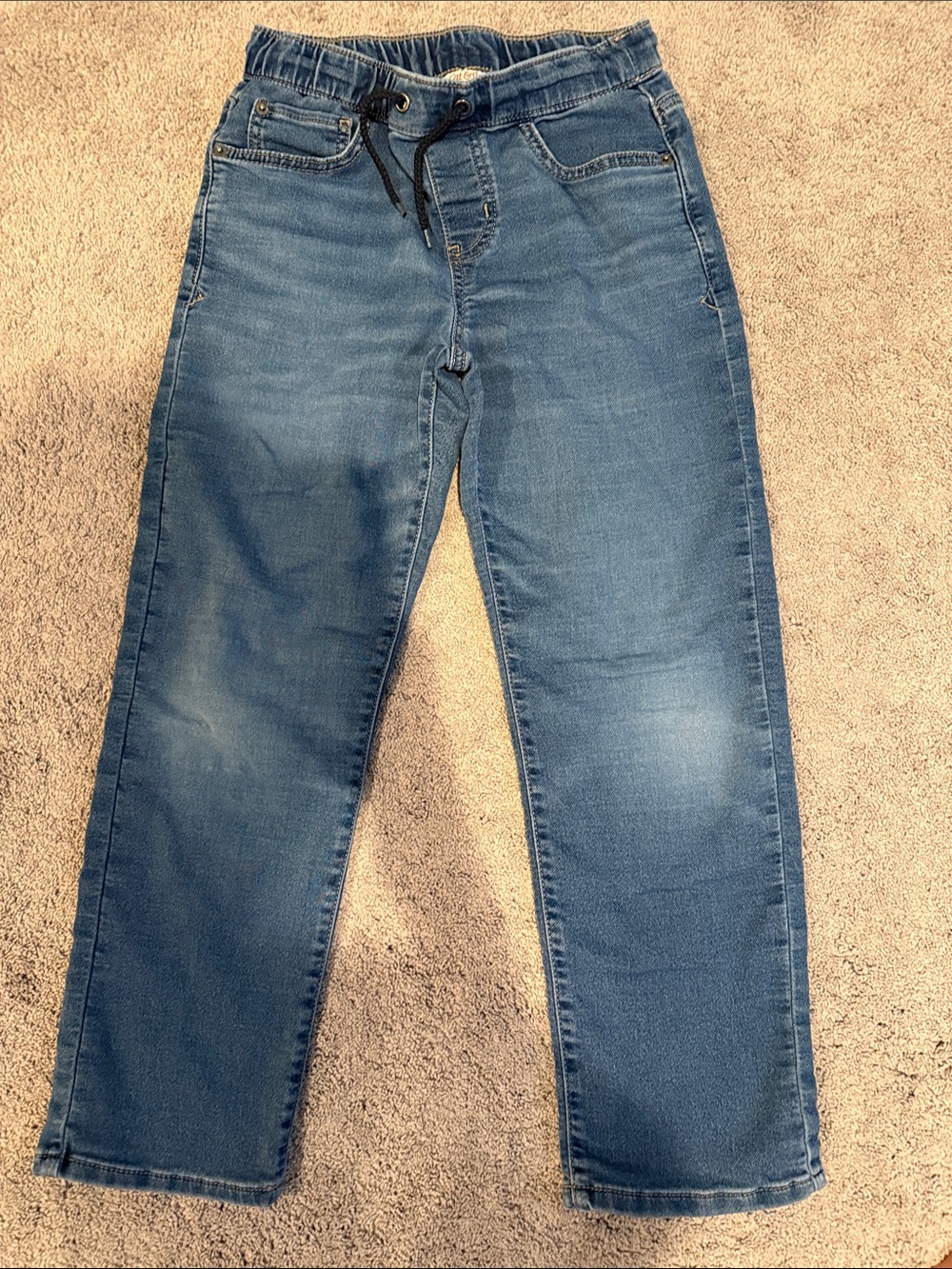 Cat & Jack Boys Blue Elastic-Waist Denim Jeans - size 12